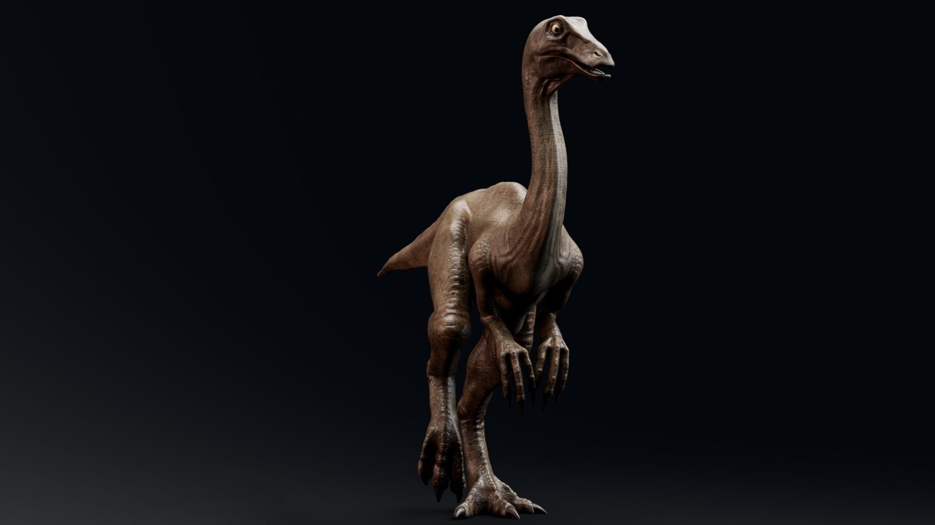 Dinosaur Gallimimus Unreal Engine Project Low-poly 3D model_8