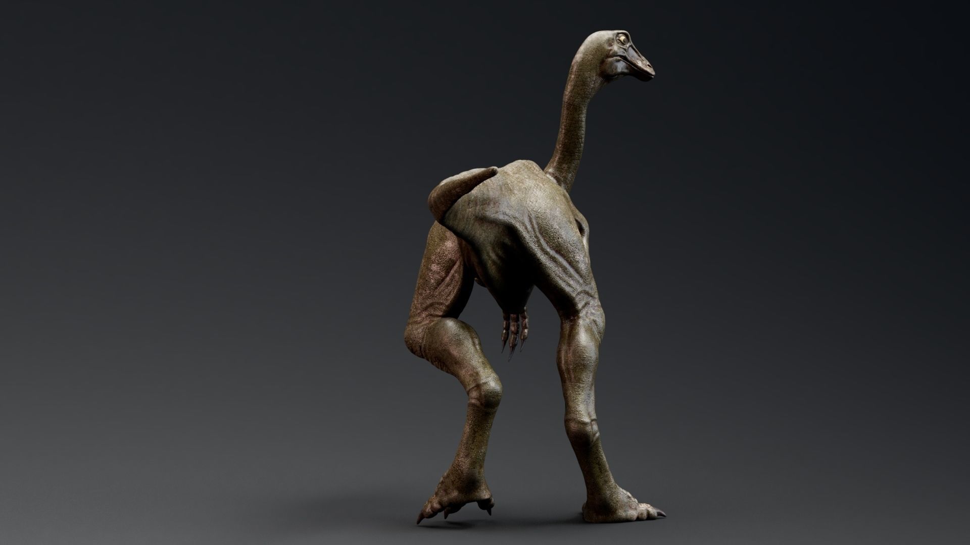 Dinosaur Gallimimus Unreal Engine Project Low-poly 3D model_5