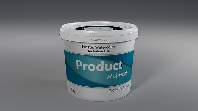 Realistic Plastic Paint Bucket  3D PBR Model with Safety Lid  3D model