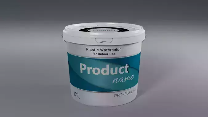 Realistic Plastic Paint Bucket  3D PBR Model with Safety Lid  3D model