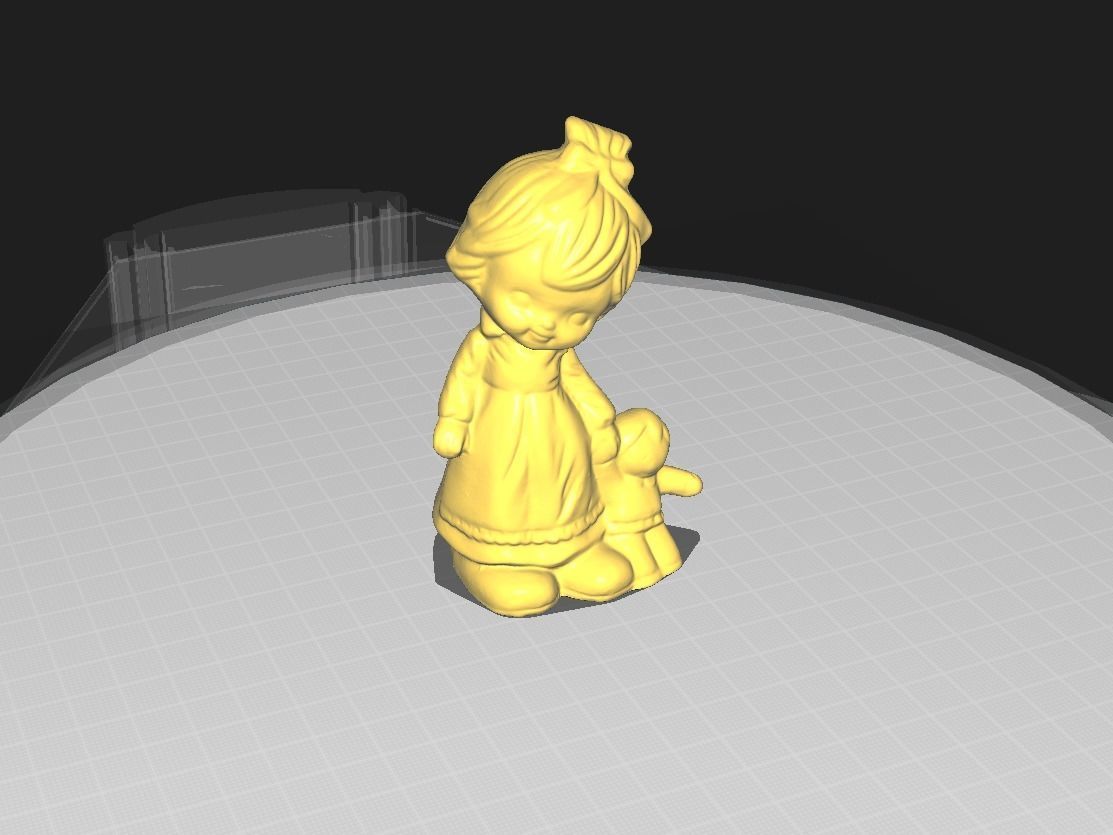 Young Girl - Teddy Bear 3D Model 3D print model_4