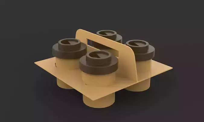 Coffee cup holder Low-poly 3D model