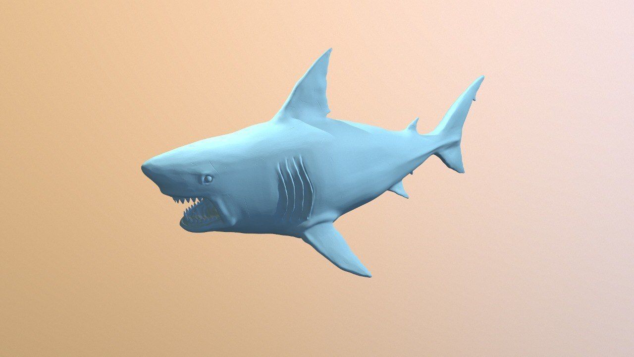 Simplistic Great White Shark free 3D model 3D printable | CGTrader