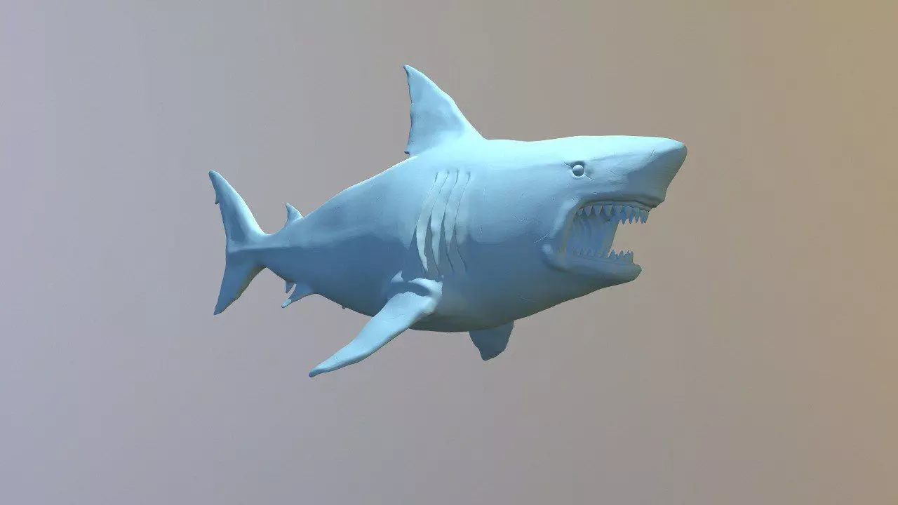 Simplistic Great White Shark Free 3D print model