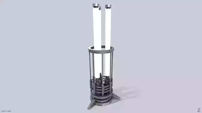 Sci fi lamp Low-poly 3D model