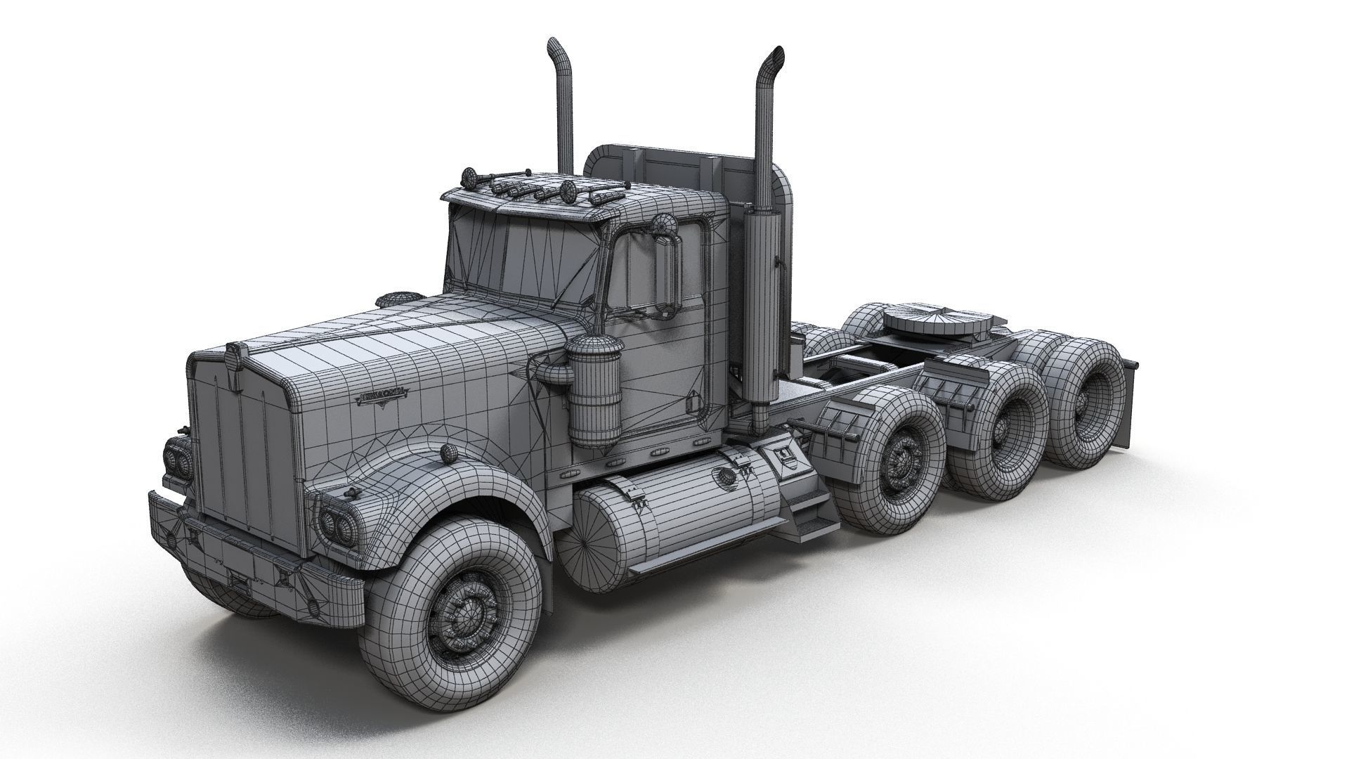 Kenworth W900A Day Cab Heavy Haul Spec Tractor  Low-poly 3D model_9