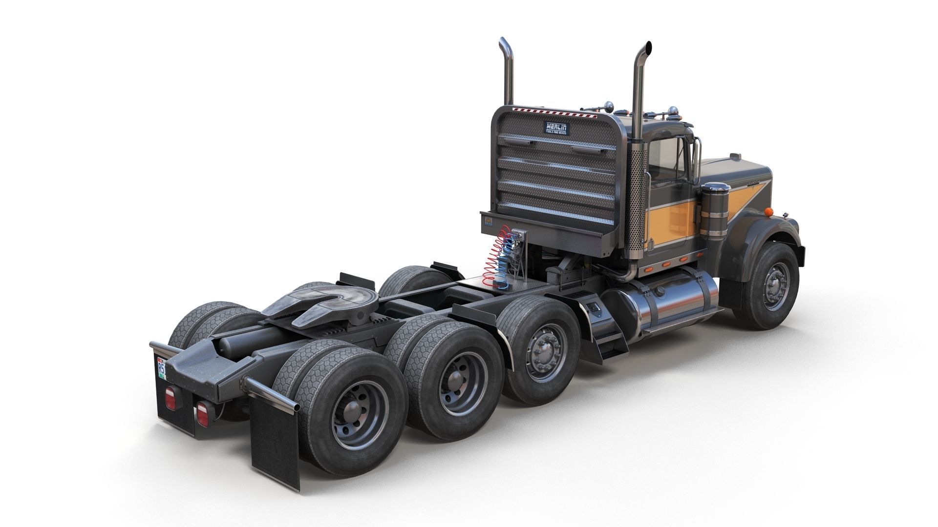 Kenworth W900A Day Cab Heavy Haul Spec Tractor  Low-poly 3D model_2