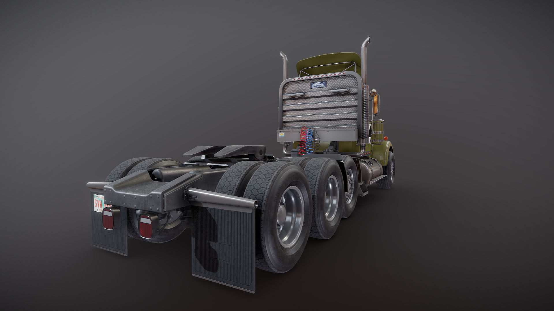Kenworth W900A Day Cab Heavy Haul Spec Tractor  Low-poly 3D model_35