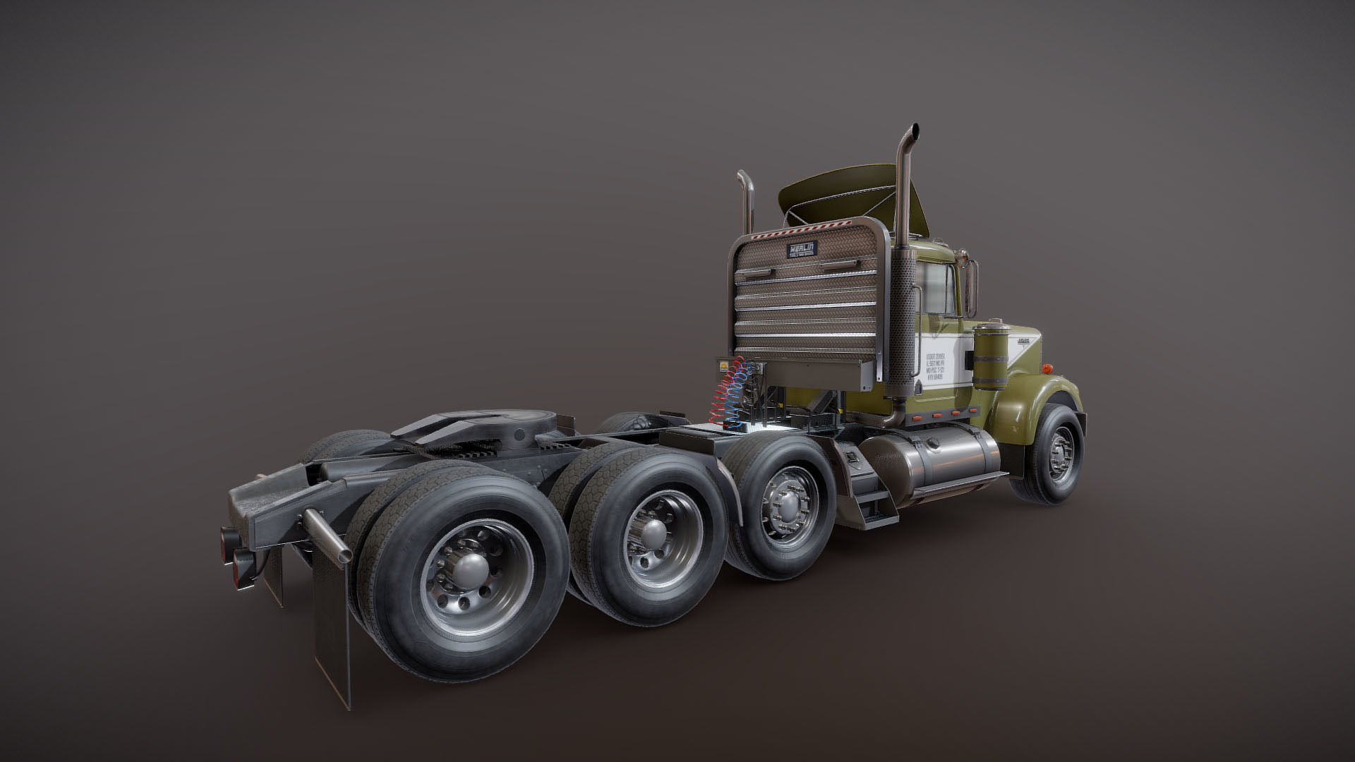 Kenworth W900A Day Cab Heavy Haul Spec Tractor  Low-poly 3D model_18