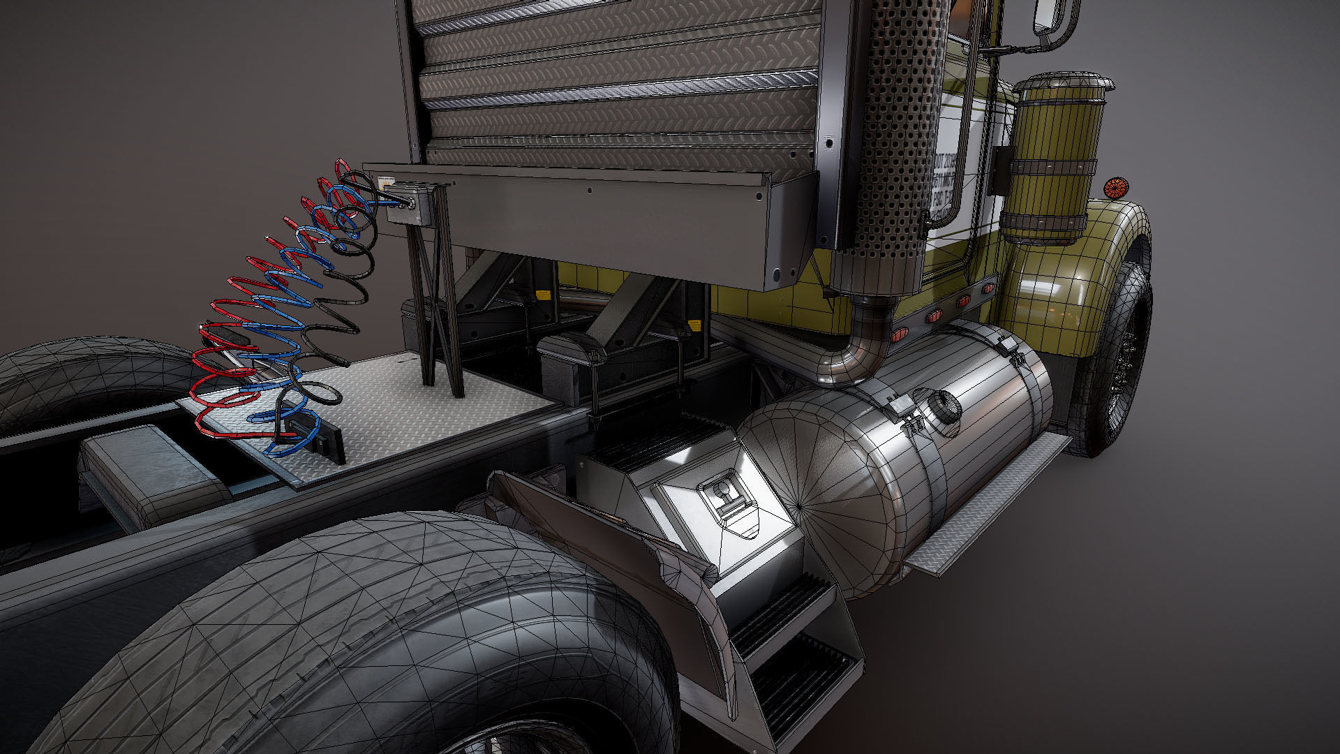 Kenworth W900A Day Cab Heavy Haul Spec Tractor  Low-poly 3D model_30