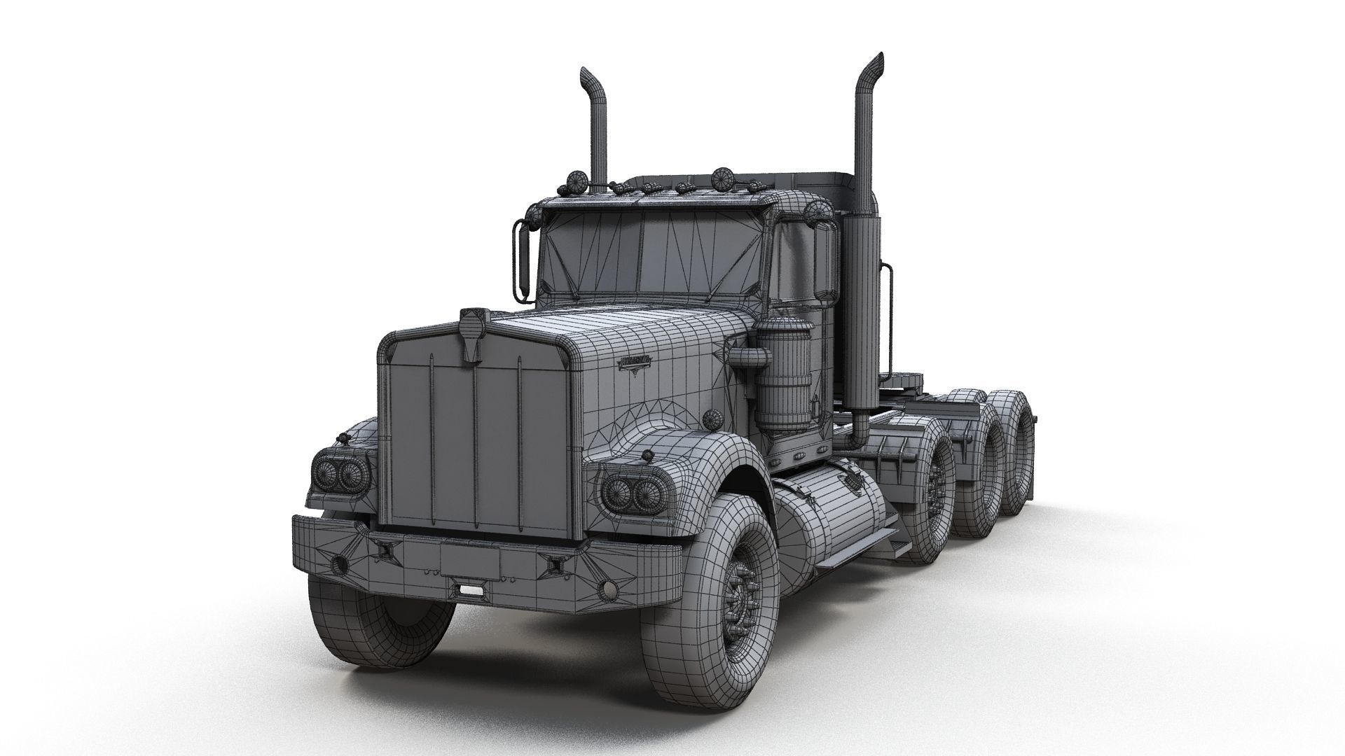 Kenworth W900A Day Cab Heavy Haul Spec Tractor  Low-poly 3D model_16