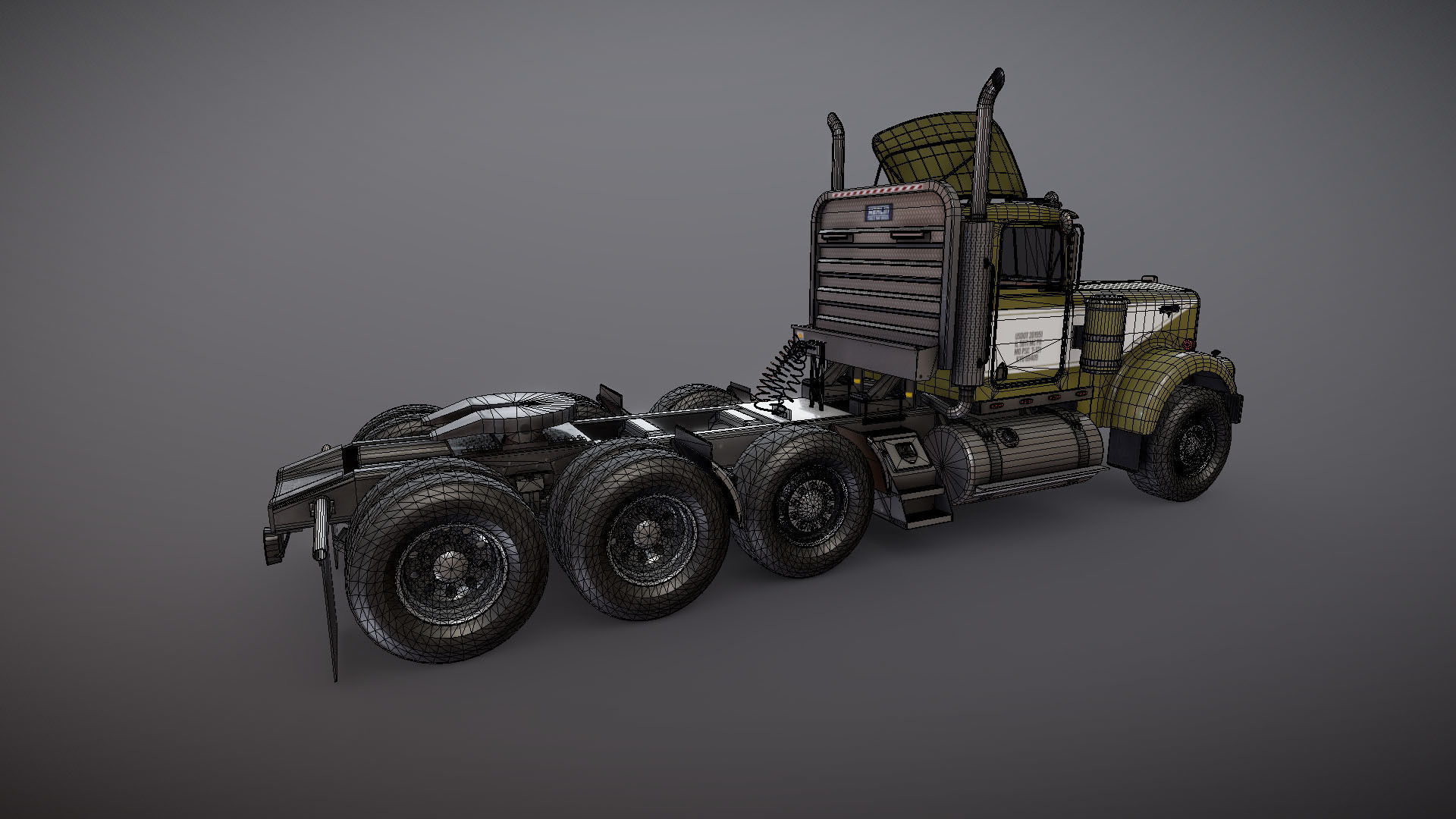 Kenworth W900A Day Cab Heavy Haul Spec Tractor  Low-poly 3D model_22