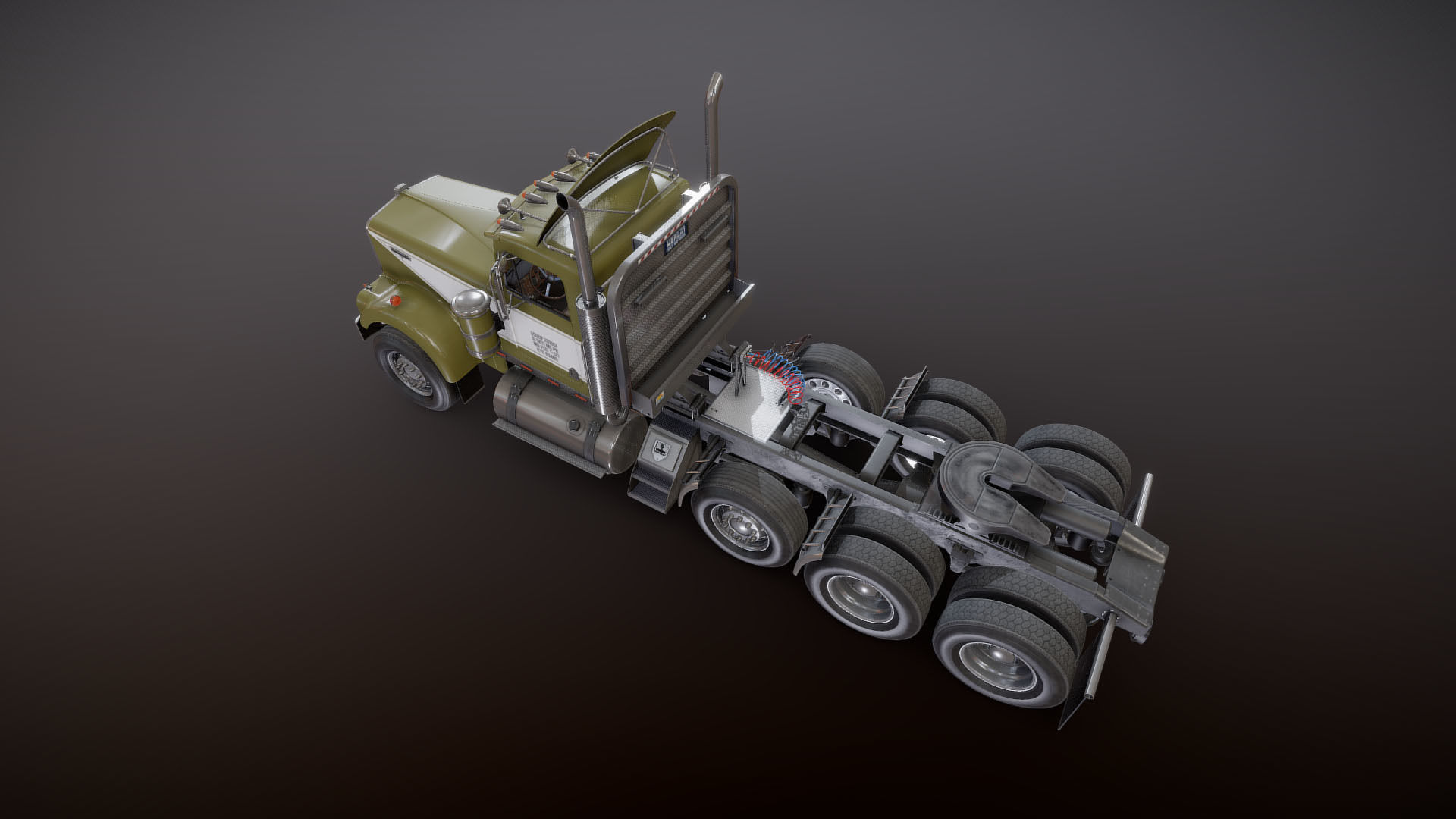 Kenworth W900A Day Cab Heavy Haul Spec Tractor  Low-poly 3D model_21