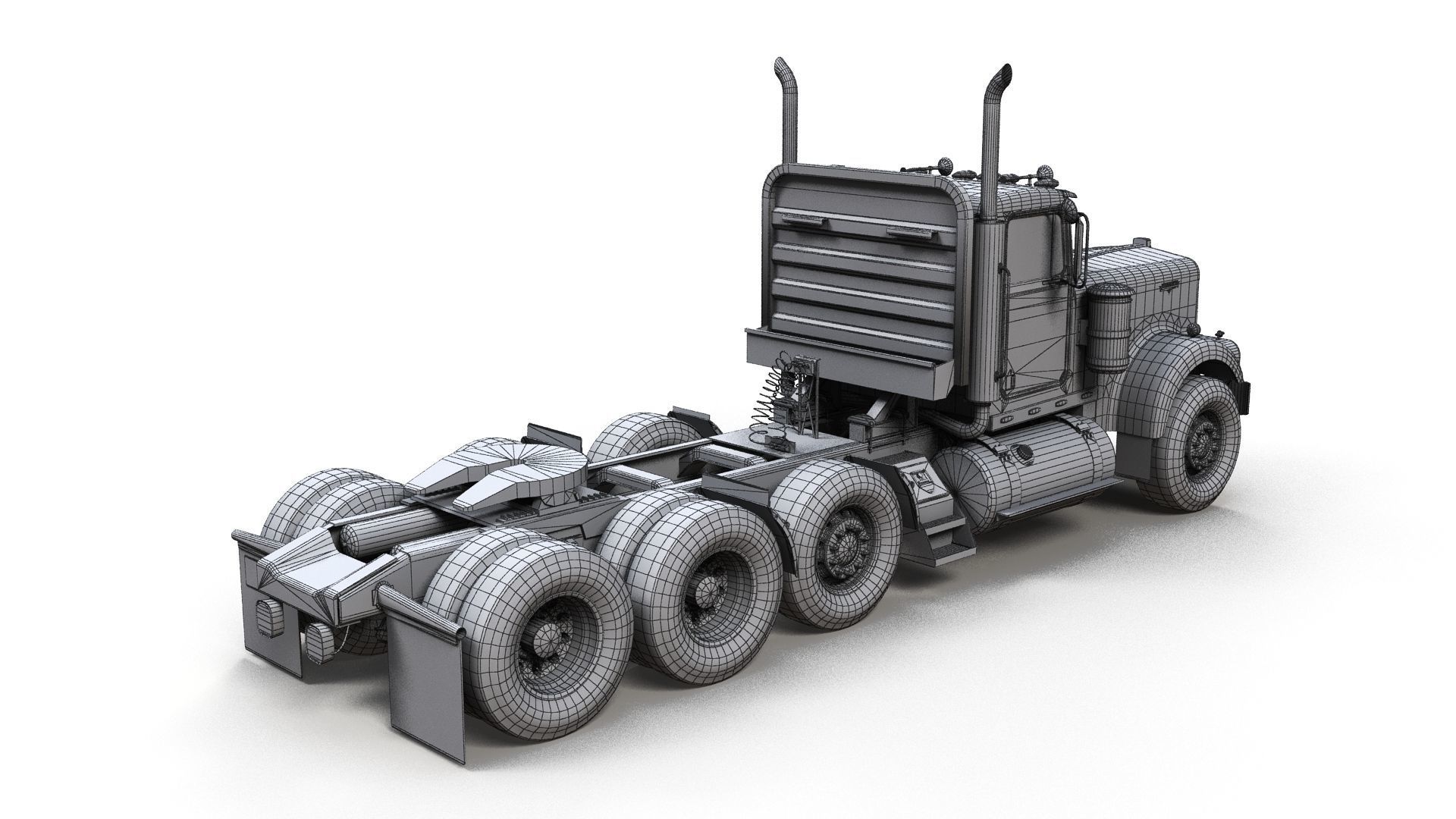 Kenworth W900A Day Cab Heavy Haul Spec Tractor  Low-poly 3D model_10