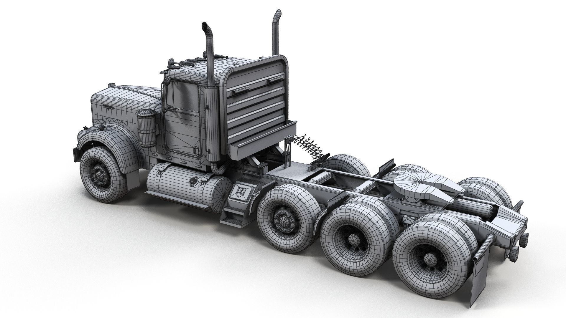 Kenworth W900A Day Cab Heavy Haul Spec Tractor  Low-poly 3D model_12