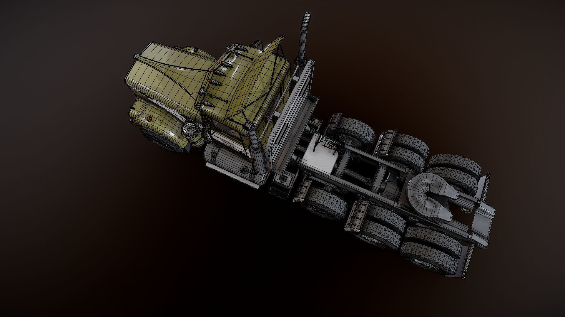 Kenworth W900A Day Cab Heavy Haul Spec Tractor  Low-poly 3D model_27