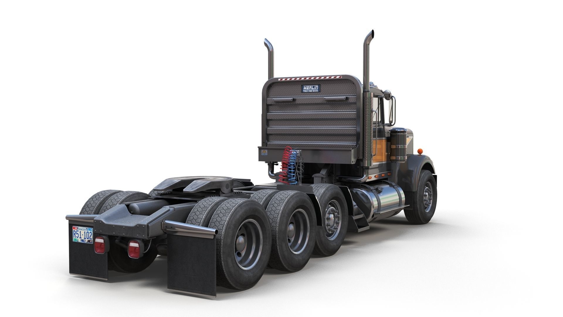 Kenworth W900A Day Cab Heavy Haul Spec Tractor  Low-poly 3D model_6