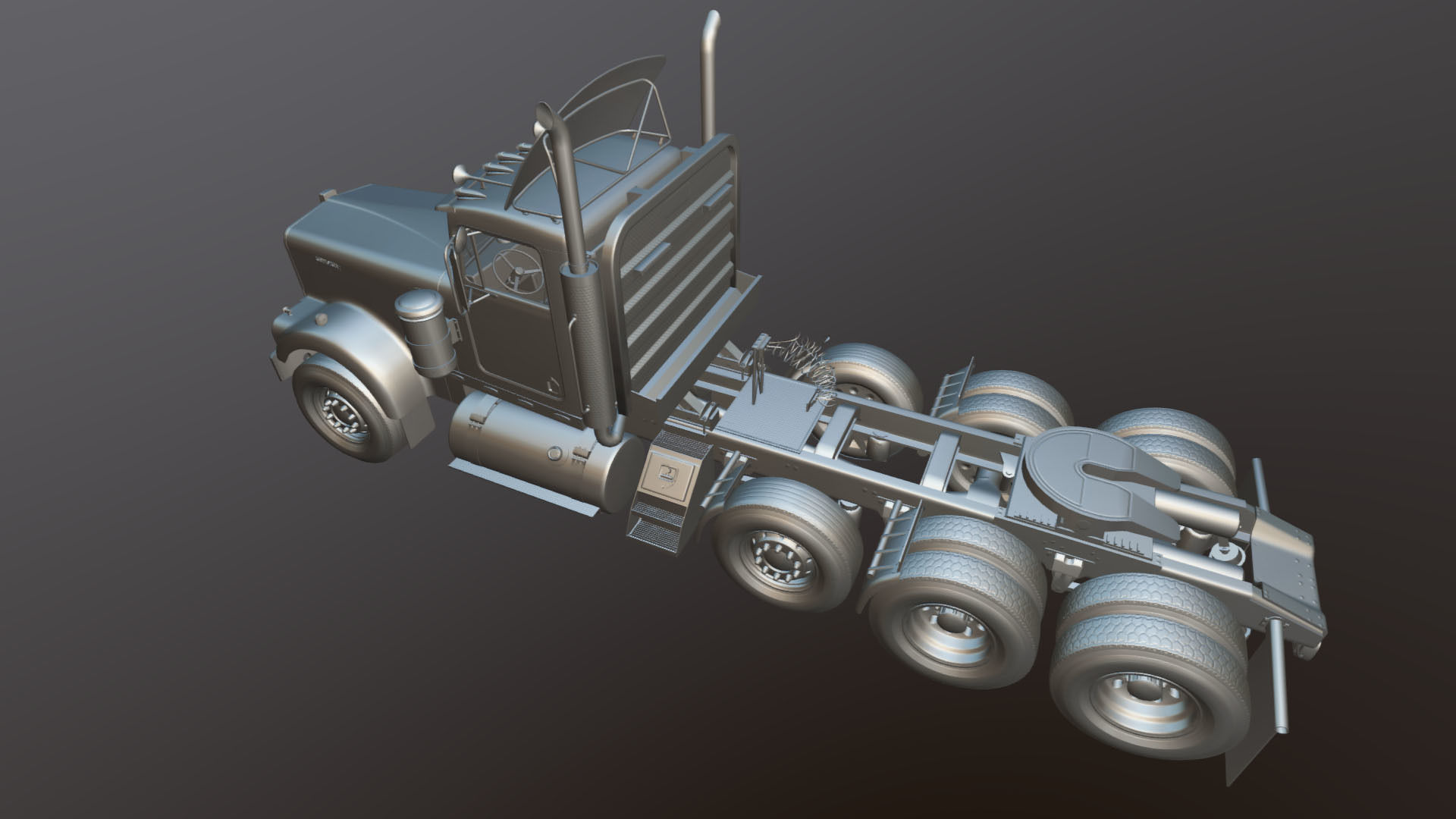 Kenworth W900A Day Cab Heavy Haul Spec Tractor  Low-poly 3D model_32