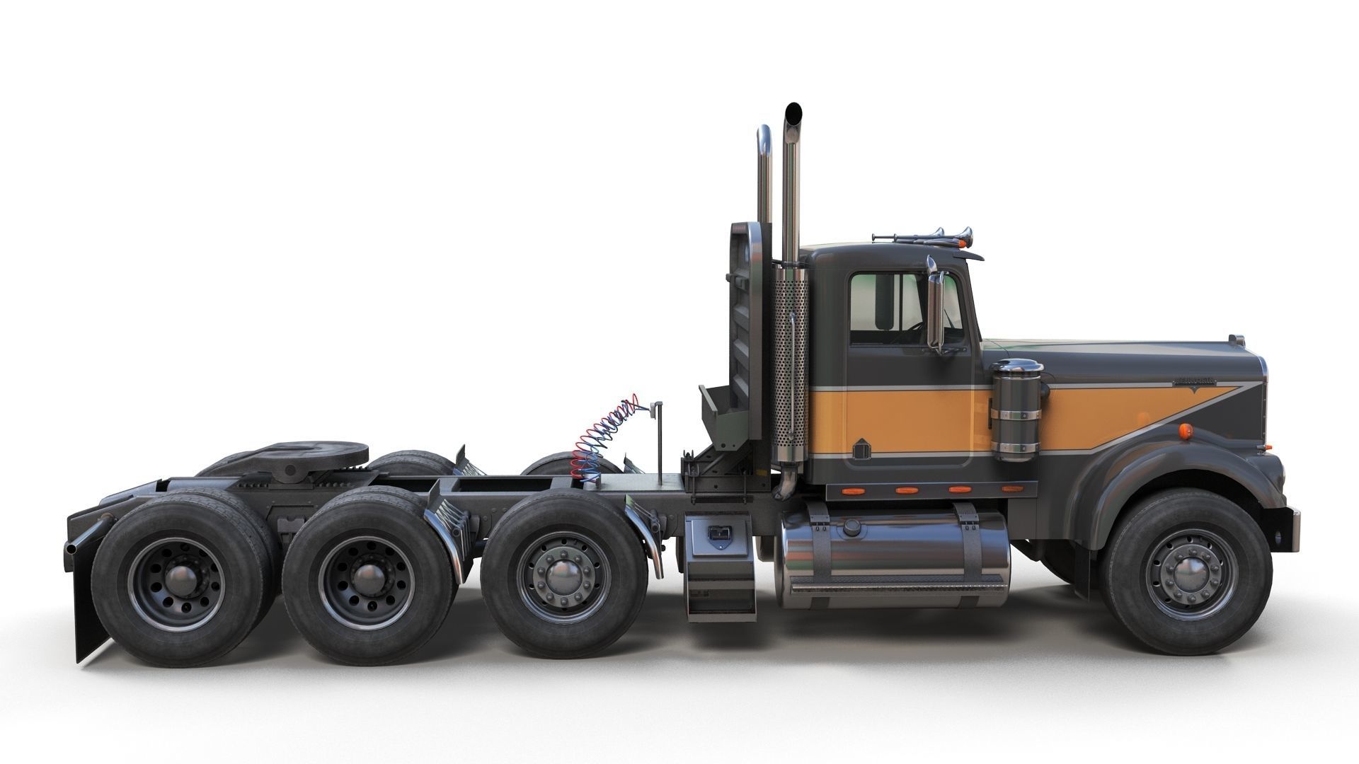 Kenworth W900A Day Cab Heavy Haul Spec Tractor  Low-poly 3D model_3