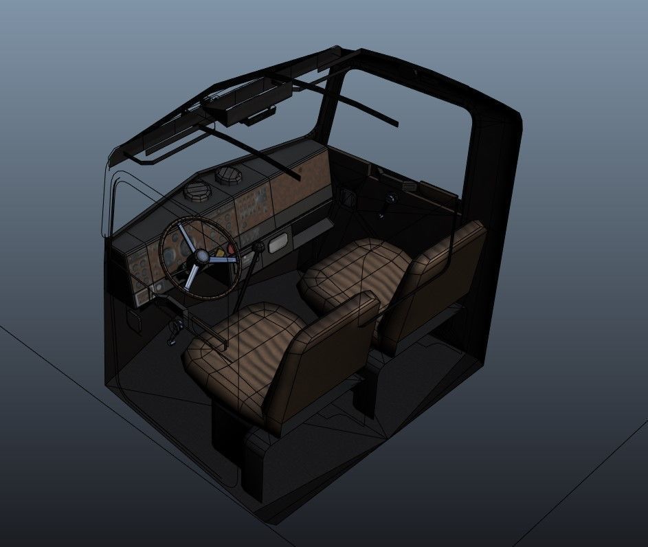 Kenworth W900A Day Cab Heavy Haul Spec Tractor  Low-poly 3D model_43