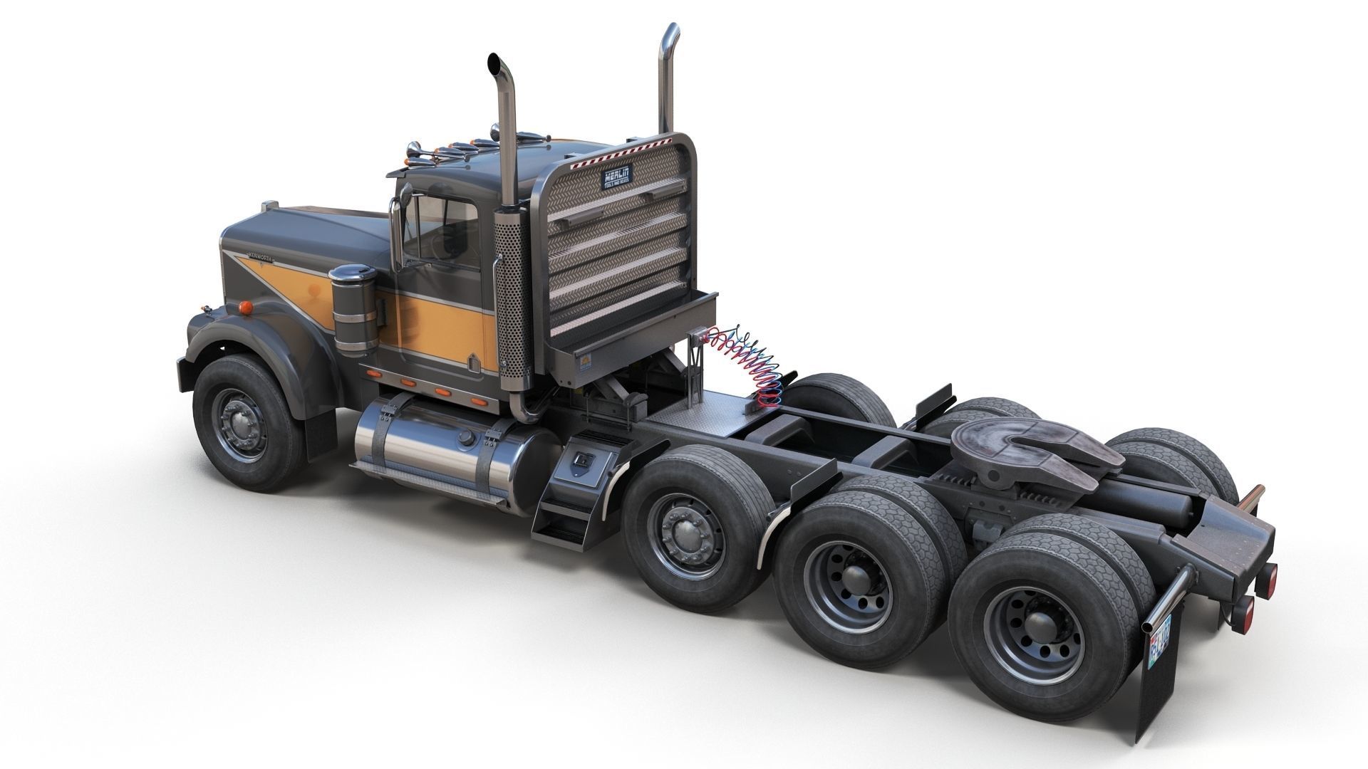 Kenworth W900A Day Cab Heavy Haul Spec Tractor  Low-poly 3D model_4