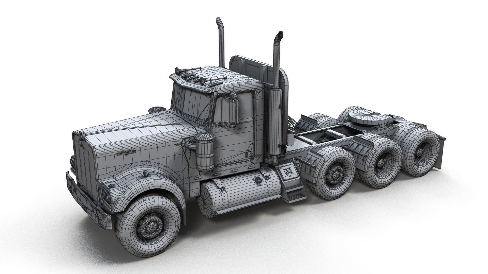 Kenworth W900A Day Cab Heavy Haul Spec Tractor  Low-poly 3D model_15