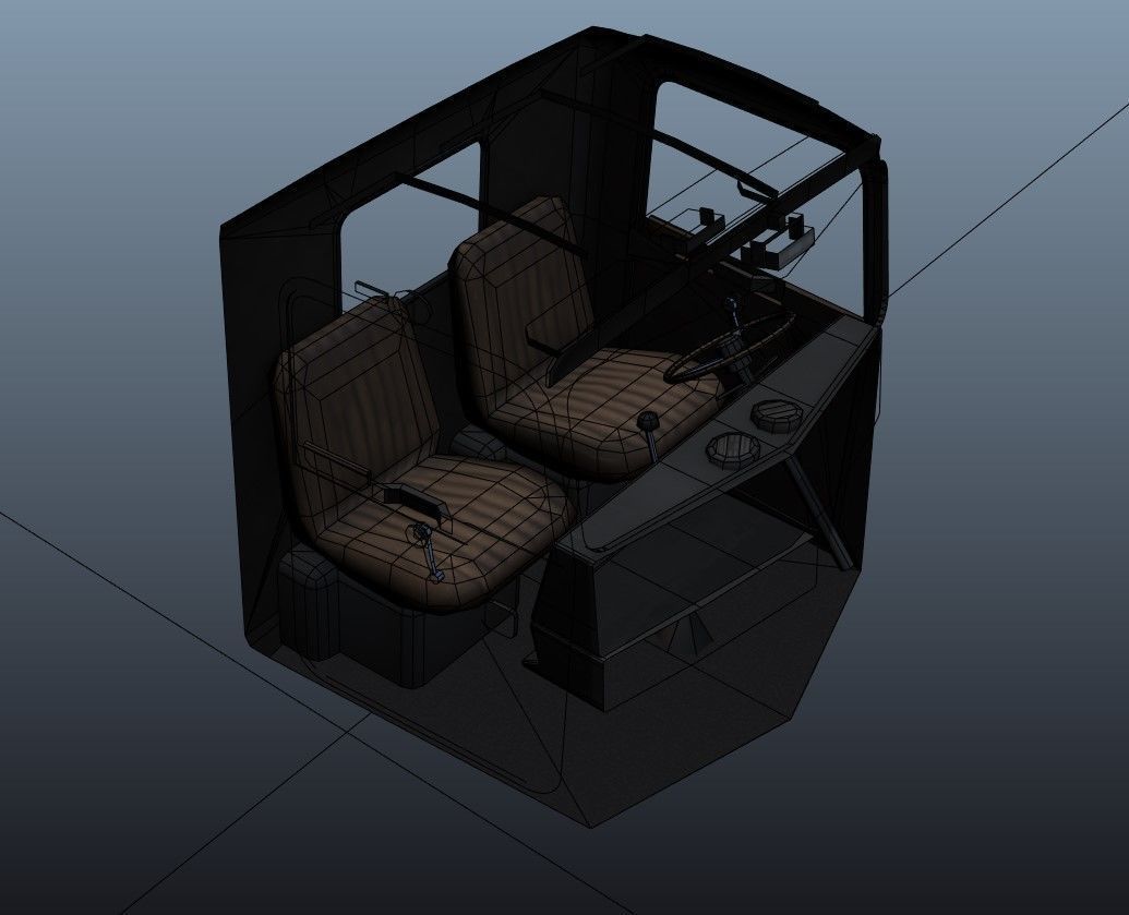 Kenworth W900A Day Cab Heavy Haul Spec Tractor  Low-poly 3D model_42