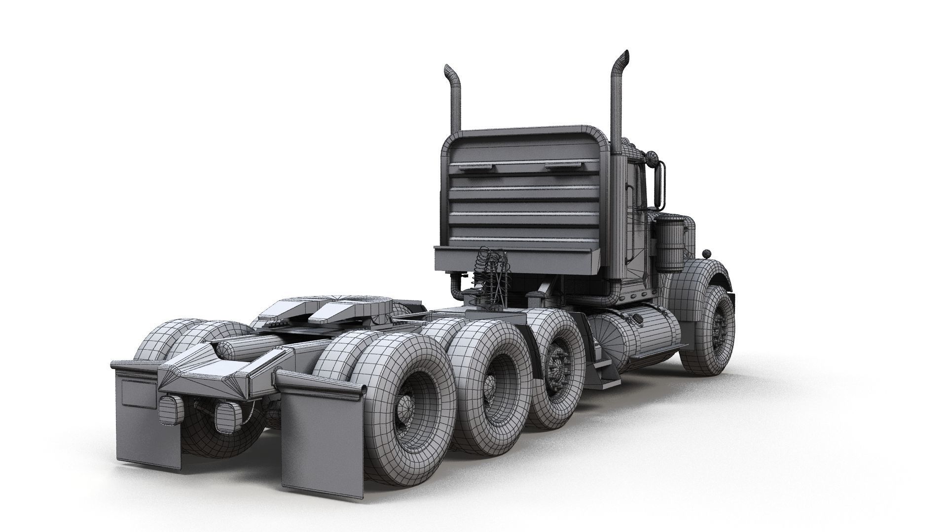 Kenworth W900A Day Cab Heavy Haul Spec Tractor  Low-poly 3D model_14