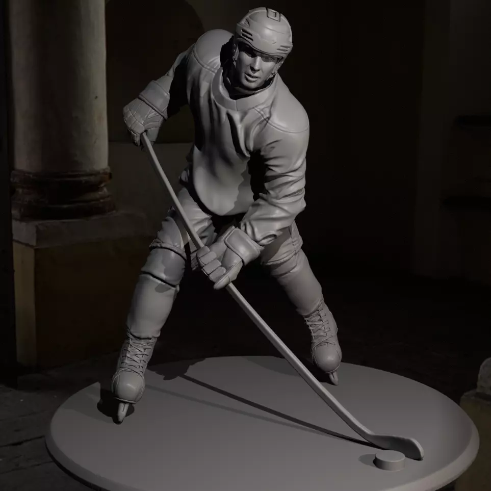 HOCKEY PLAYER FIGURE STL READY FOR 3D PRINTING MOVIE DIORAMA 3D print model