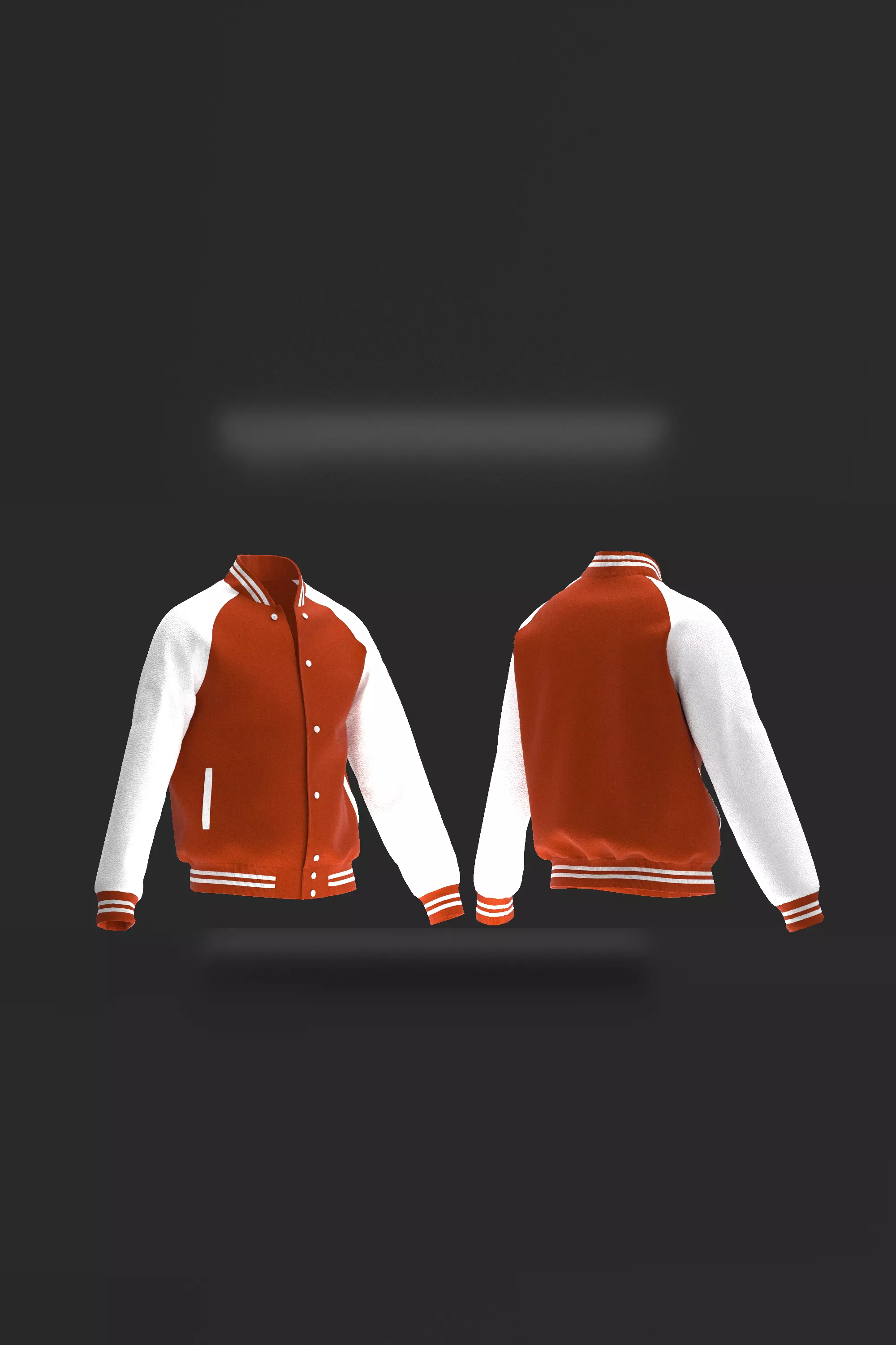 Male raglan varsity jacket 3D model_0