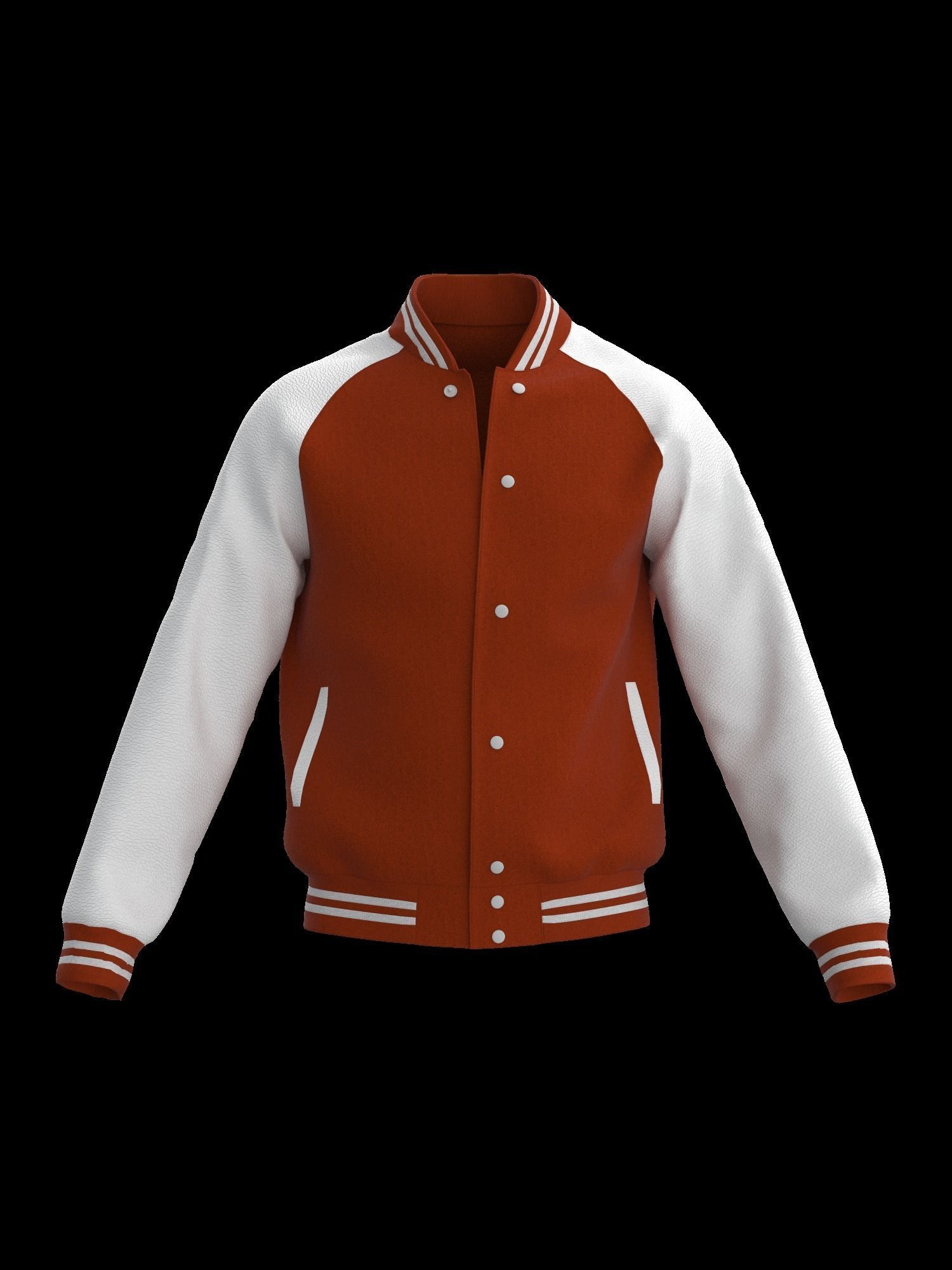 Male raglan varsity jacket 3D model_4
