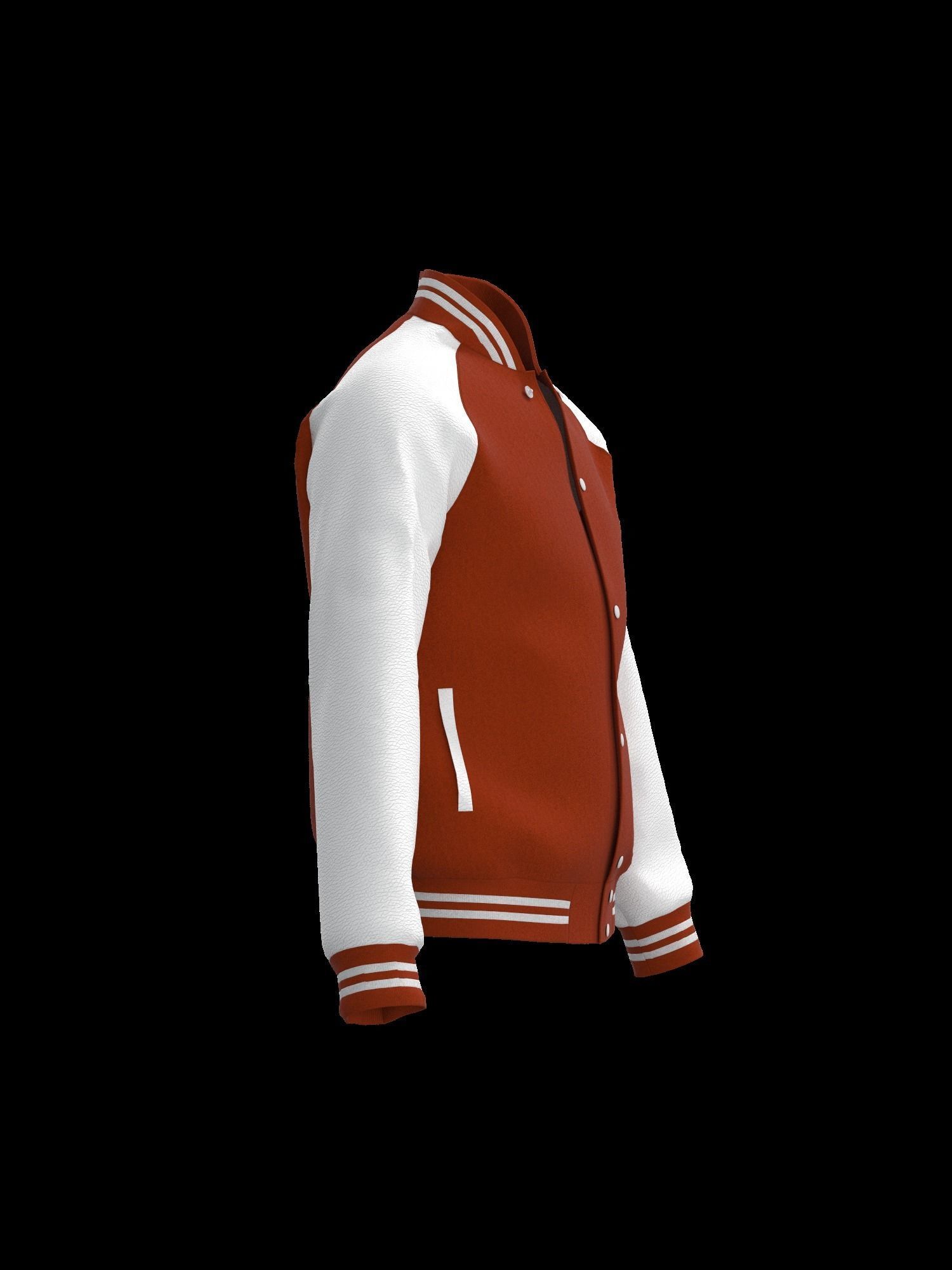 Male raglan varsity jacket 3D model_13