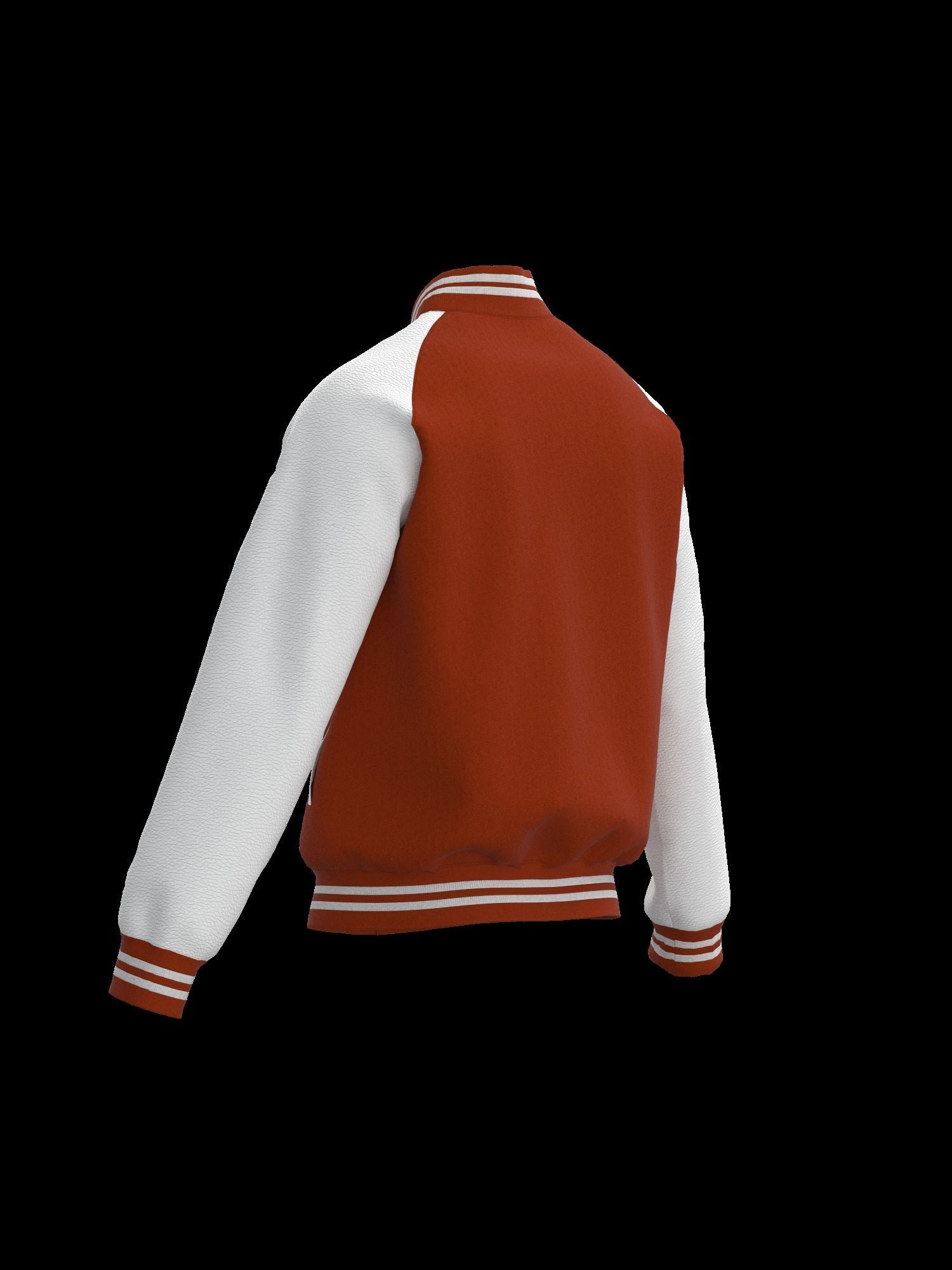 Male raglan varsity jacket 3D model_3