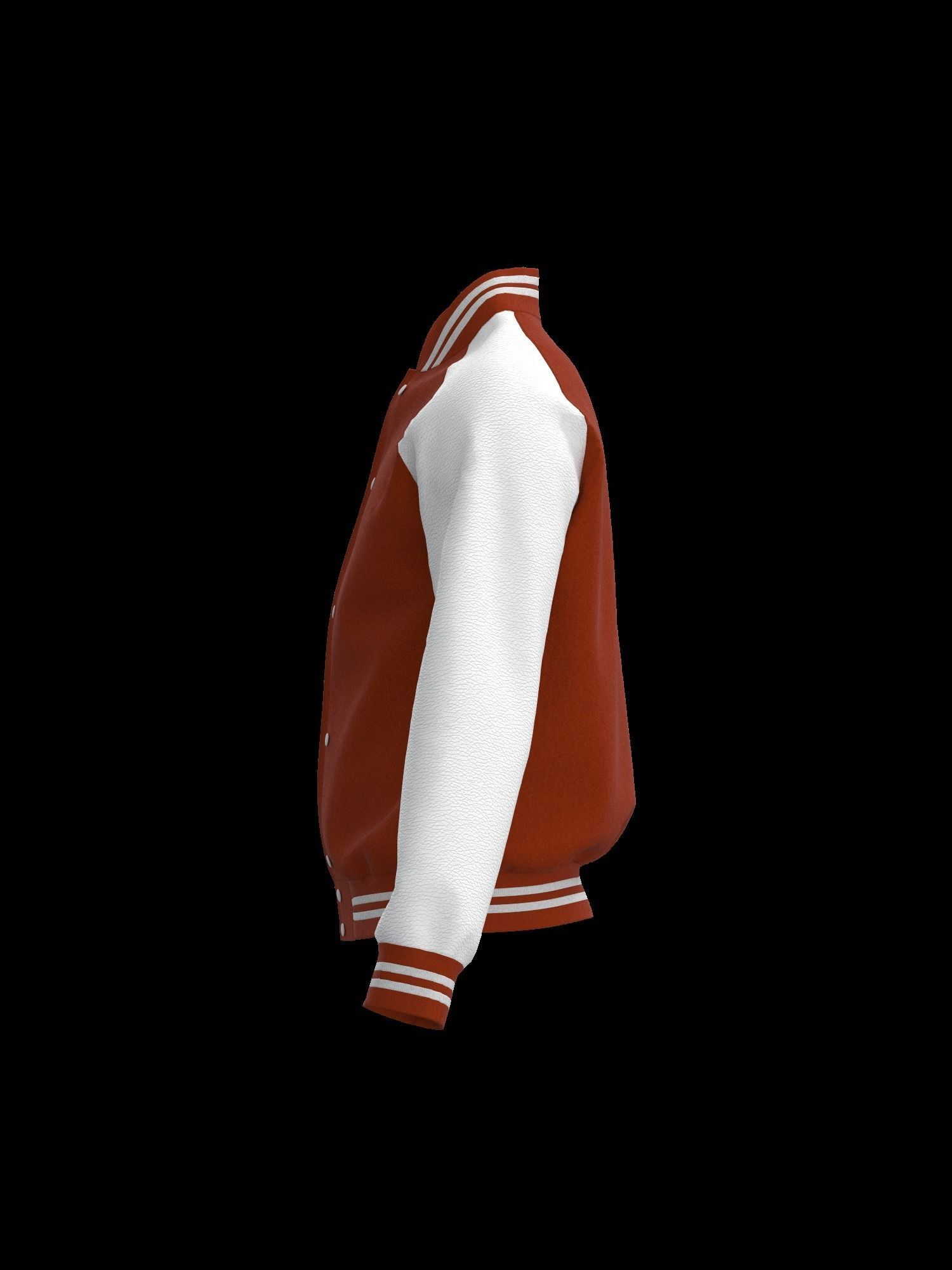 Male raglan varsity jacket 3D model_16