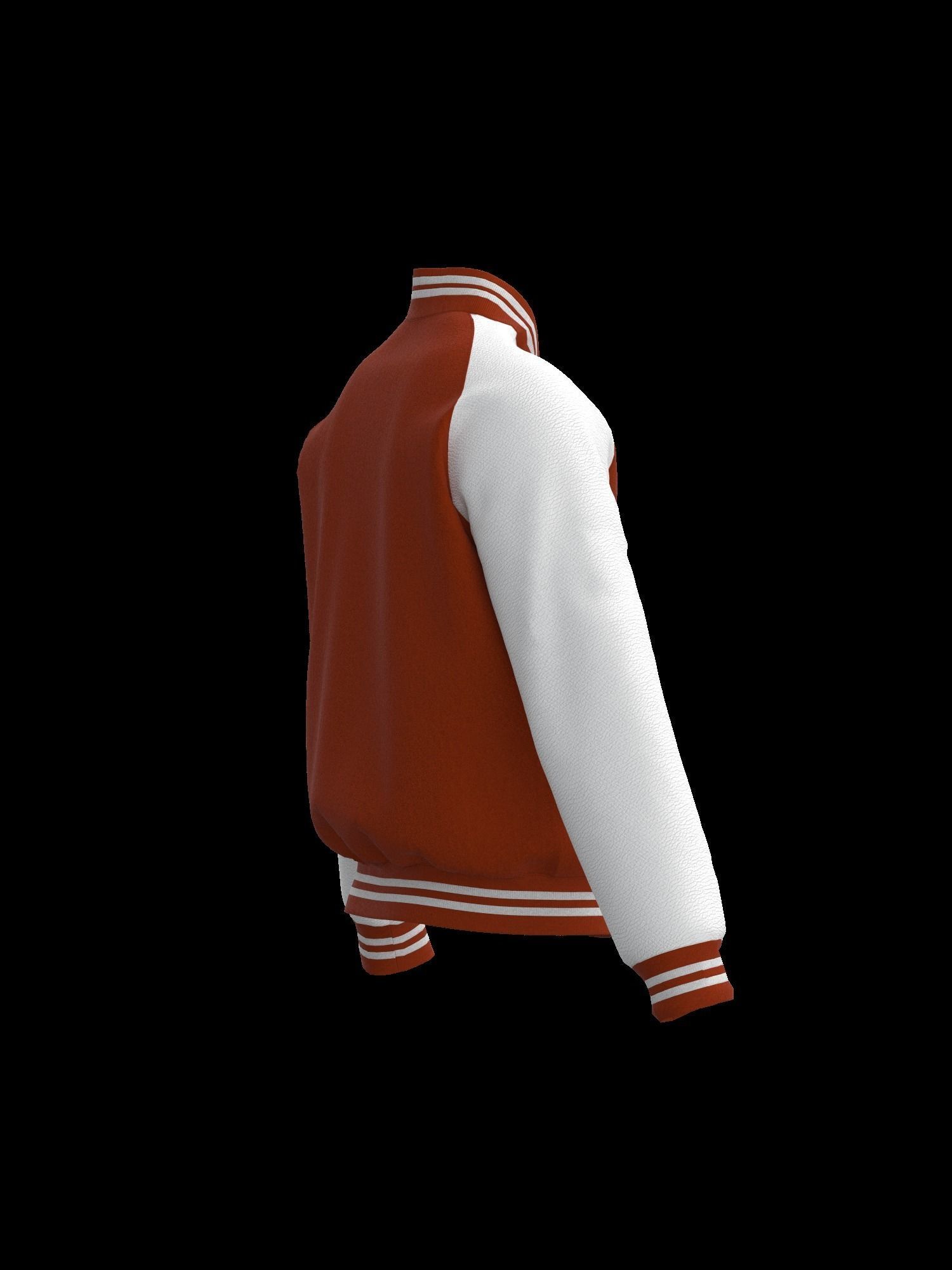 Male raglan varsity jacket 3D model_8