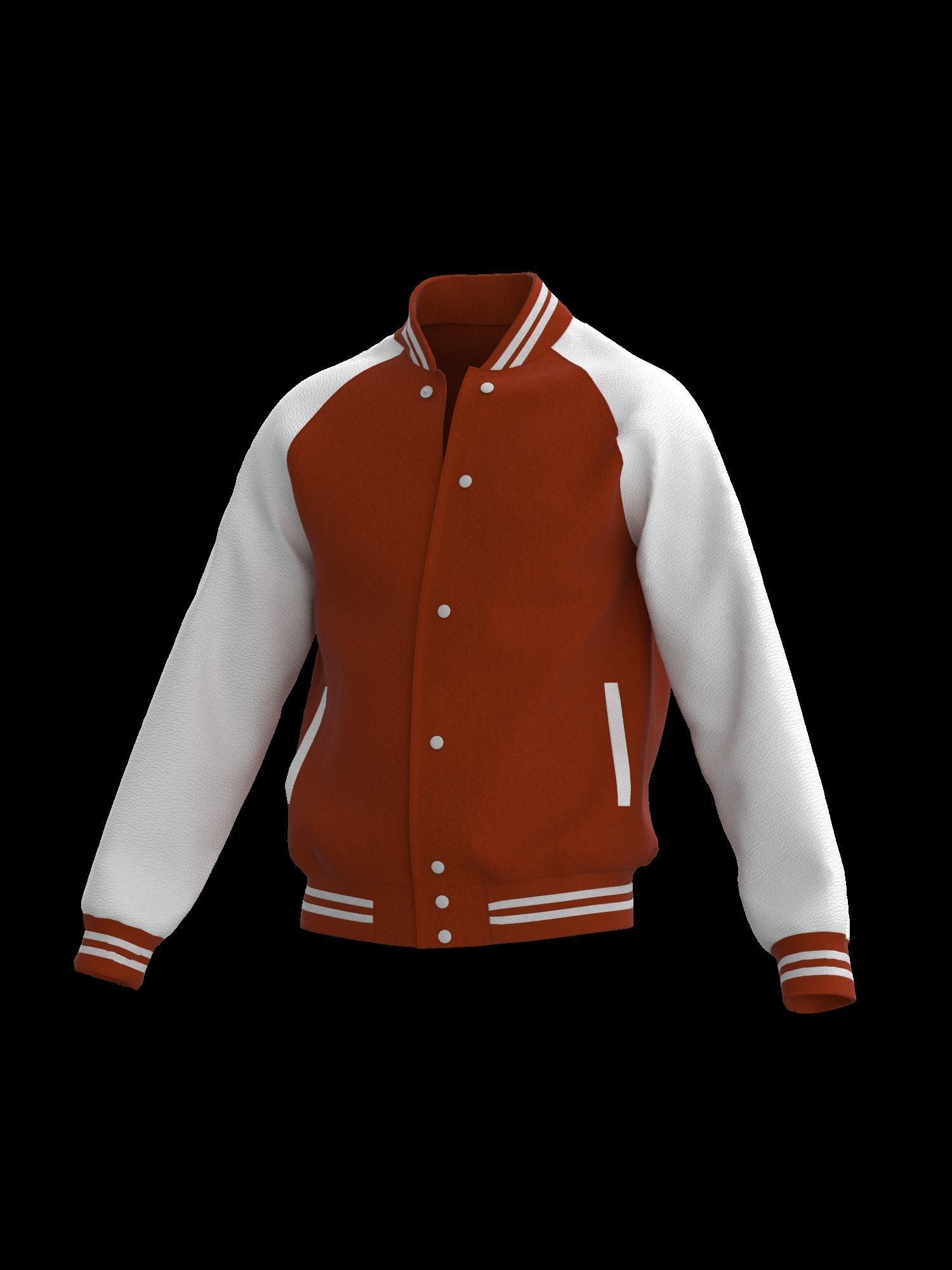 Male raglan varsity jacket 3D model_10