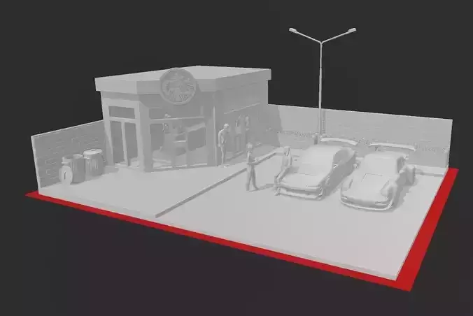 STARBUCKS DIORAMA 1   64 3D print model