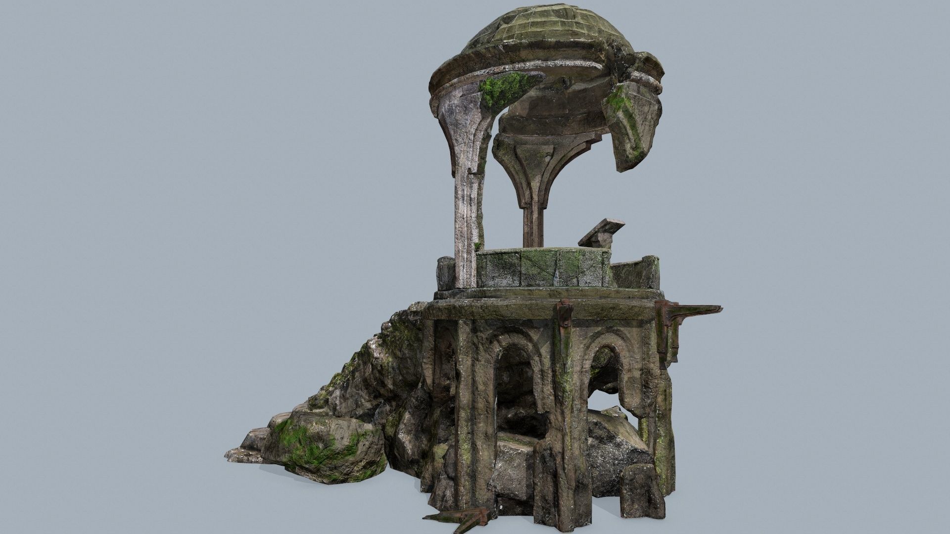 old temple Low-poly 3D model_21