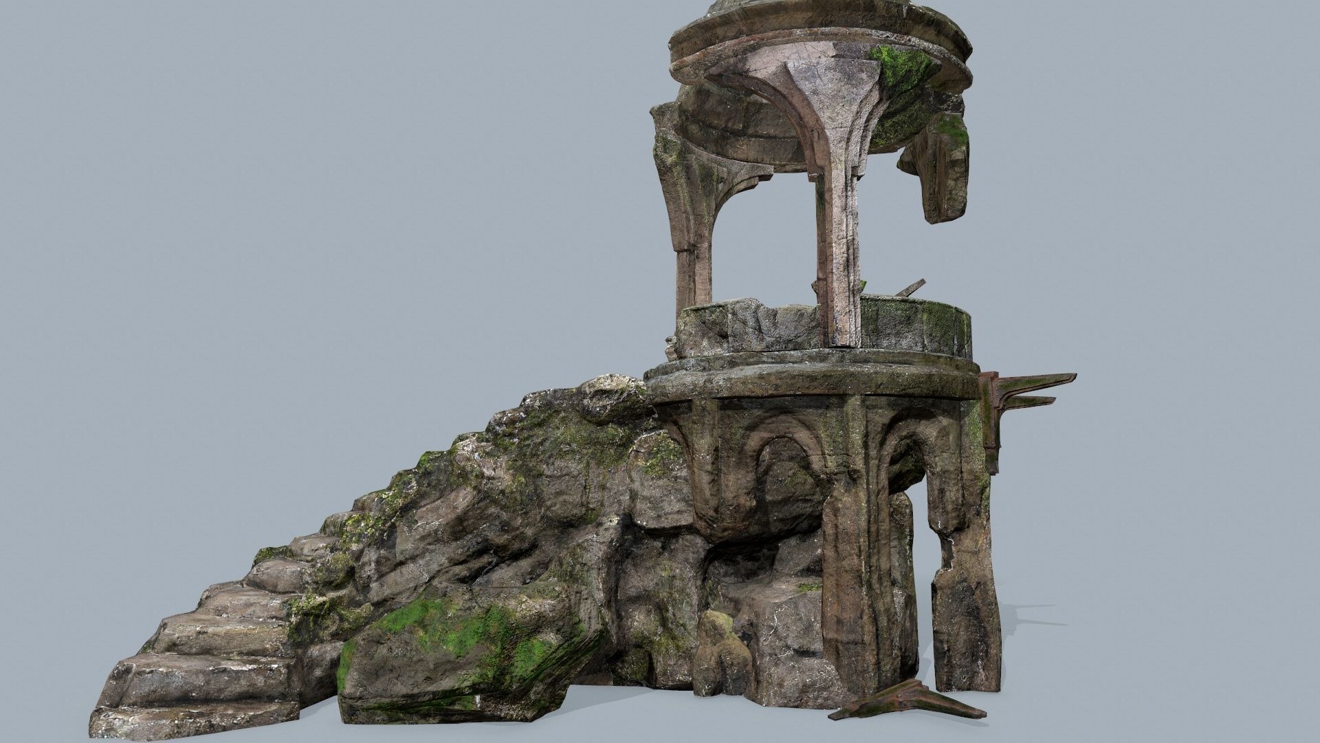 old temple Low-poly 3D model_14