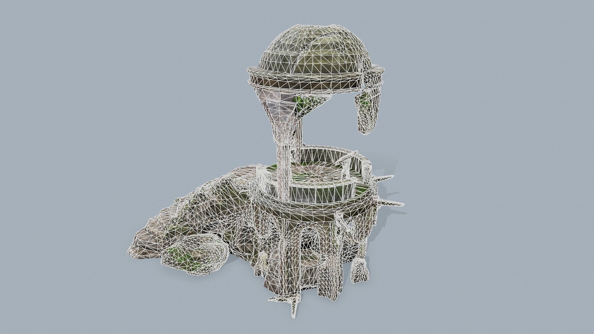 old temple Low-poly 3D model_22