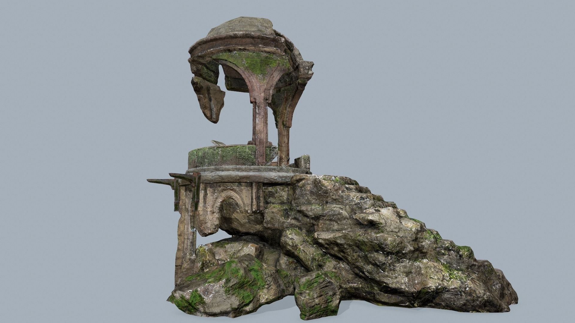 old temple Low-poly 3D model_12