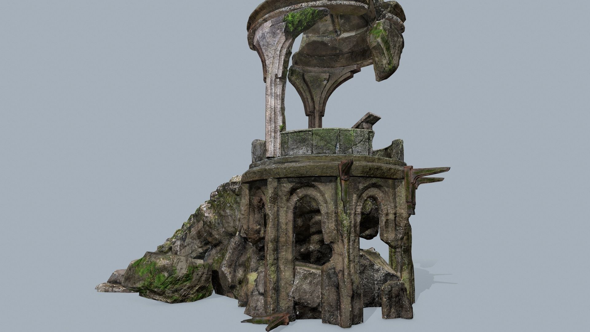 old temple Low-poly 3D model_15