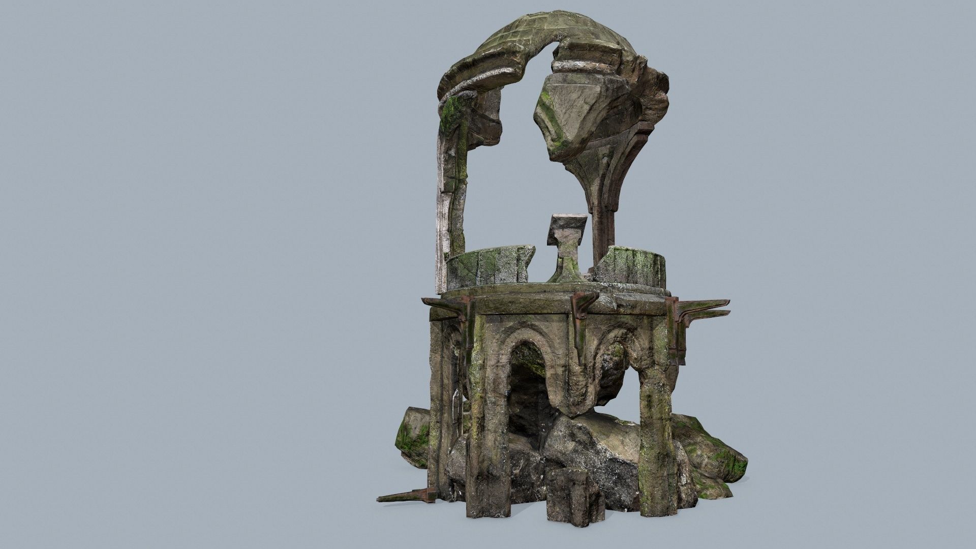 old temple Low-poly 3D model_10