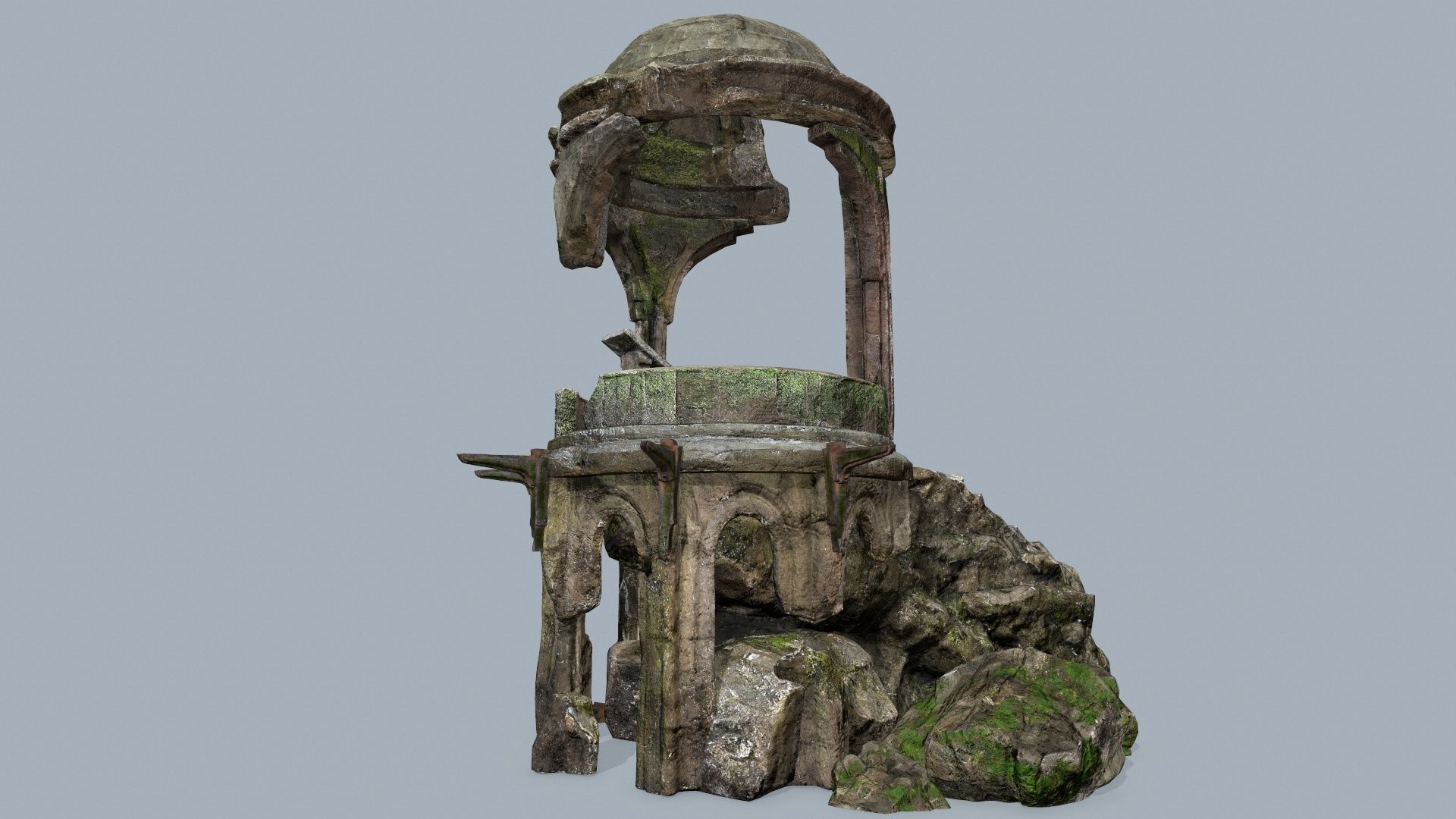 old temple Low-poly 3D model_11