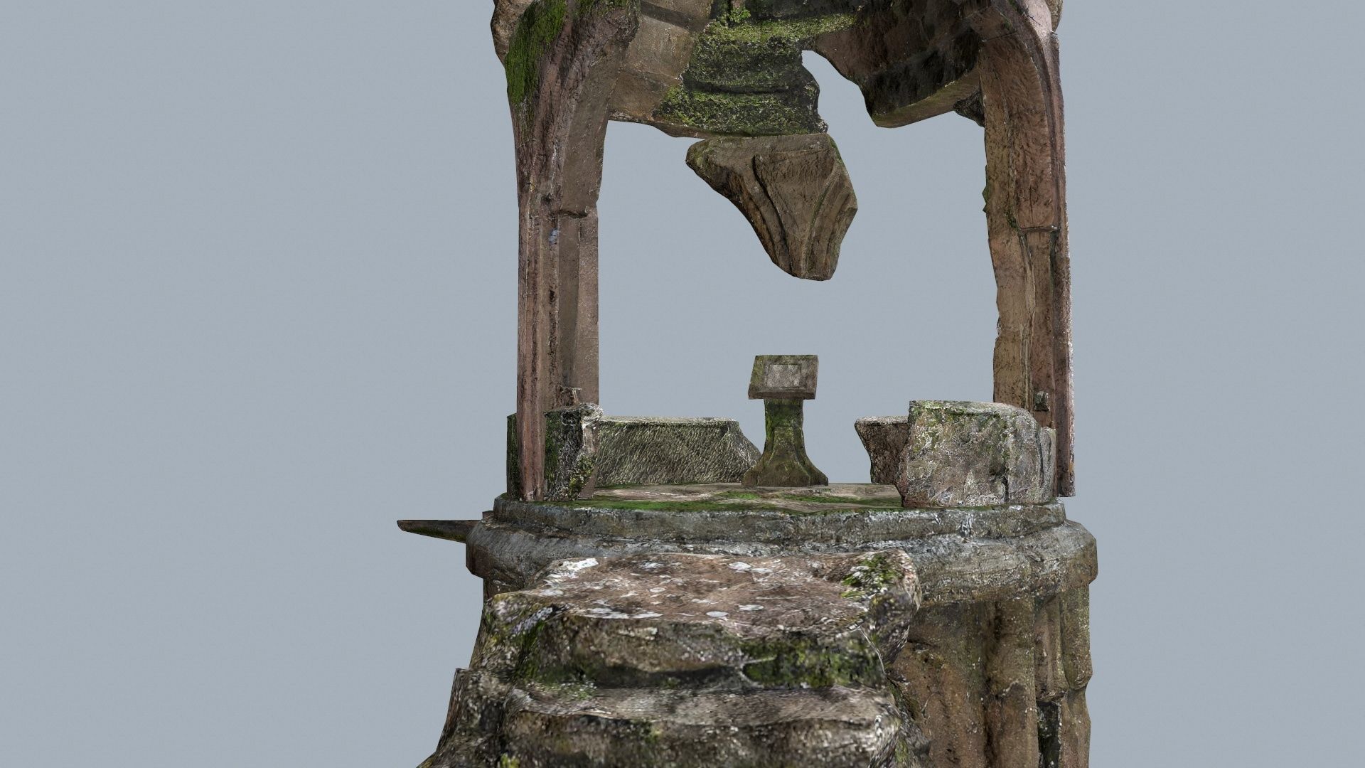 old temple Low-poly 3D model_17