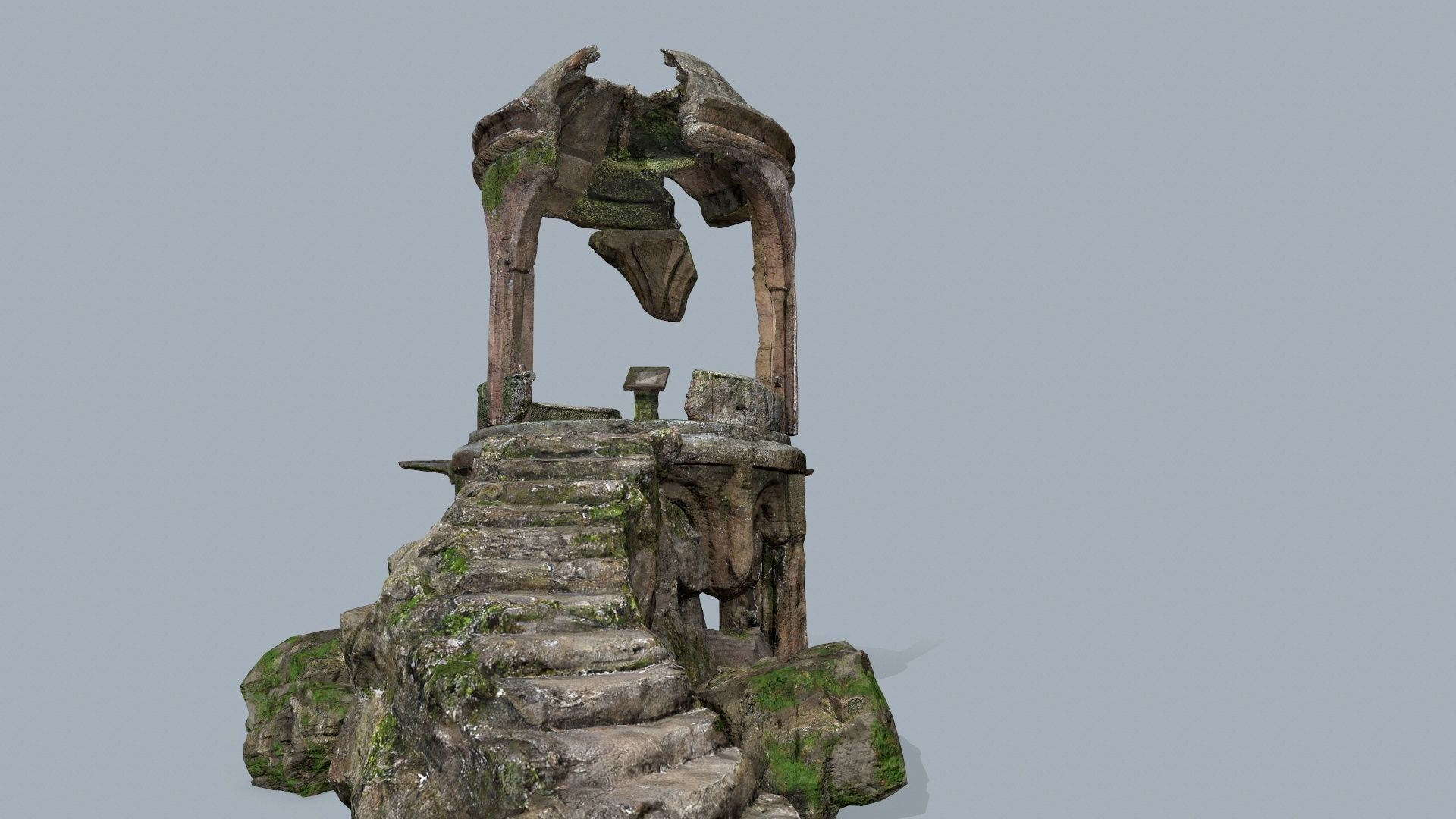 old temple Low-poly 3D model_13