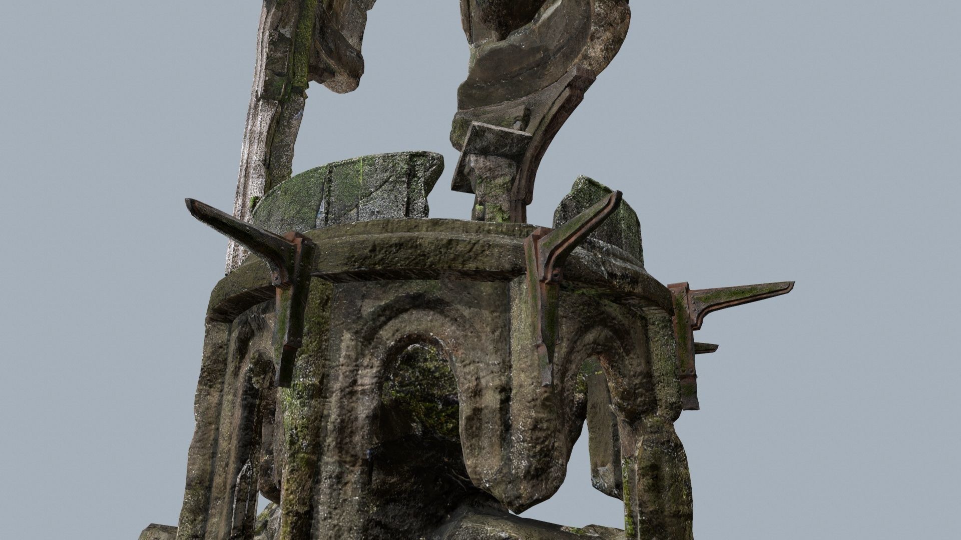 old temple Low-poly 3D model_19