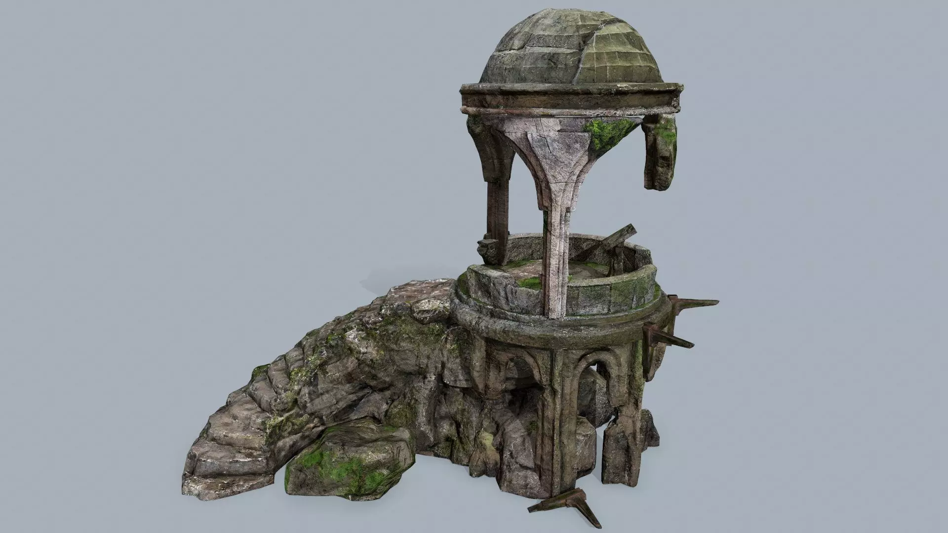 old temple Low-poly 3D model_0