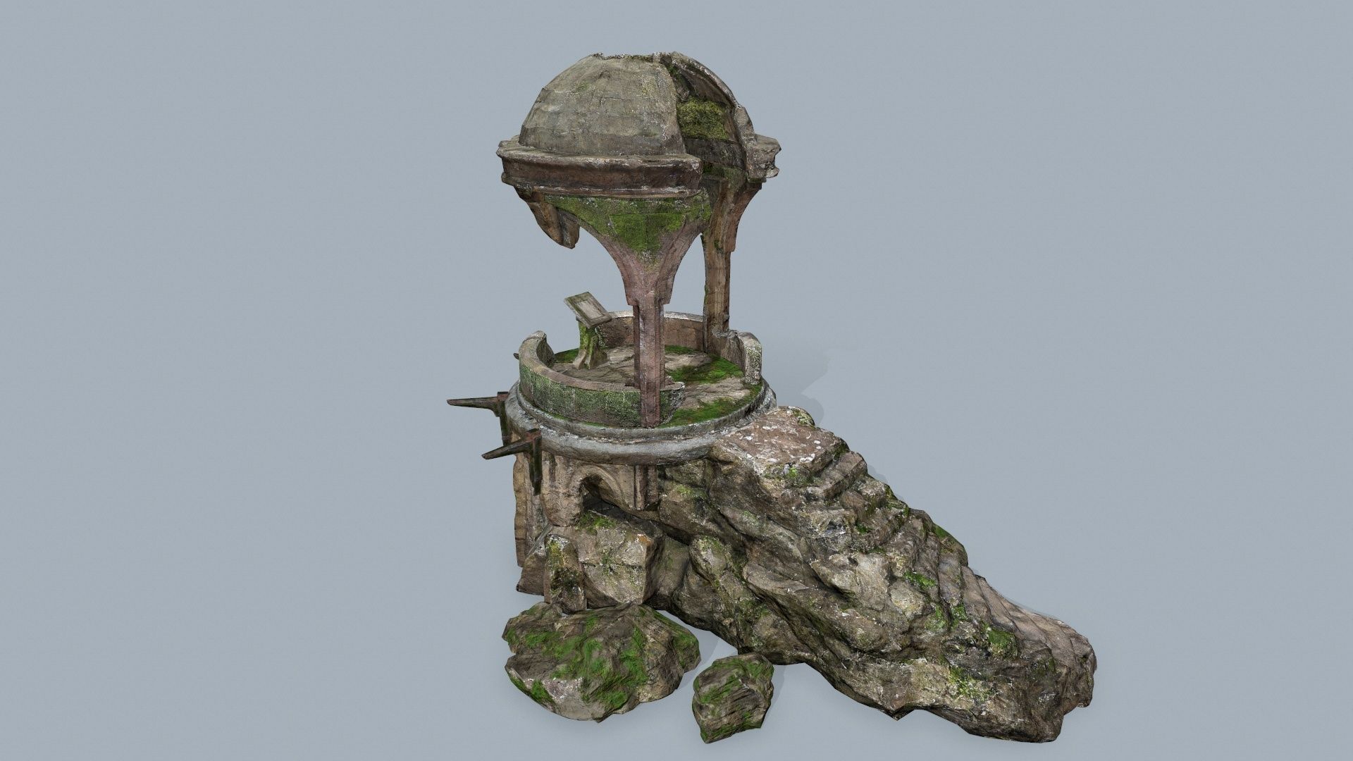 old temple Low-poly 3D model_5