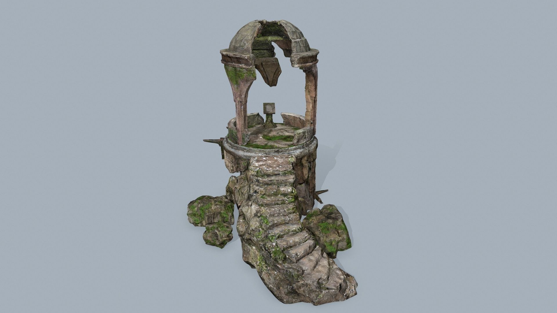 old temple Low-poly 3D model_6